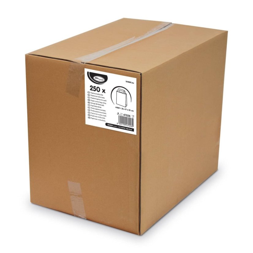 papirova taska bila 26x17x25 cm baleni