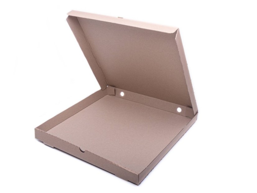 pizza krabice hneda 32x32x3 5 cm otevrena