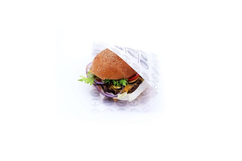 sacek na hamburger z boku