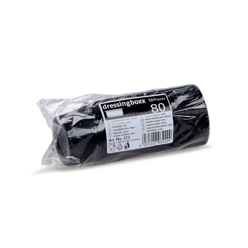 Dresinková miska (PP) Dressingboxx černá Ø70mm 80ml