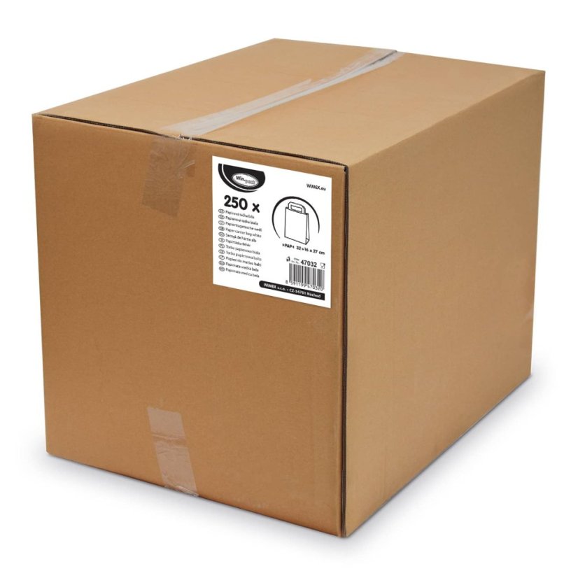 papirova taska bila 32x16x27 cm baleni