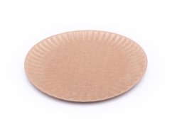 papirovy talir hnedy f23 z boku