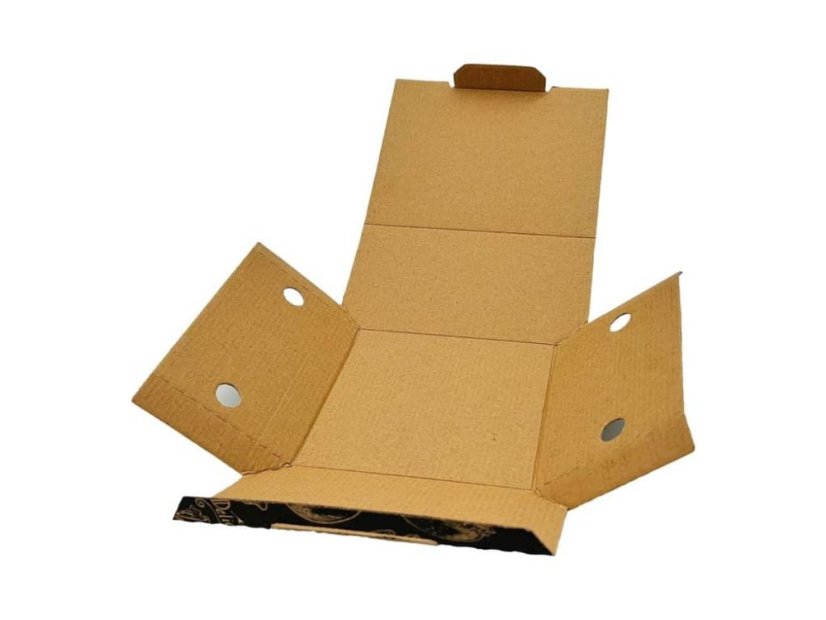 burger box karton s potiskem 14x14x10 cm otevrena