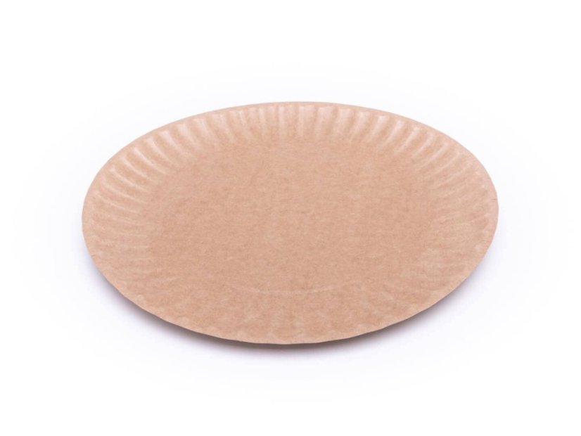 papirovy talir hnedy f20 z boku