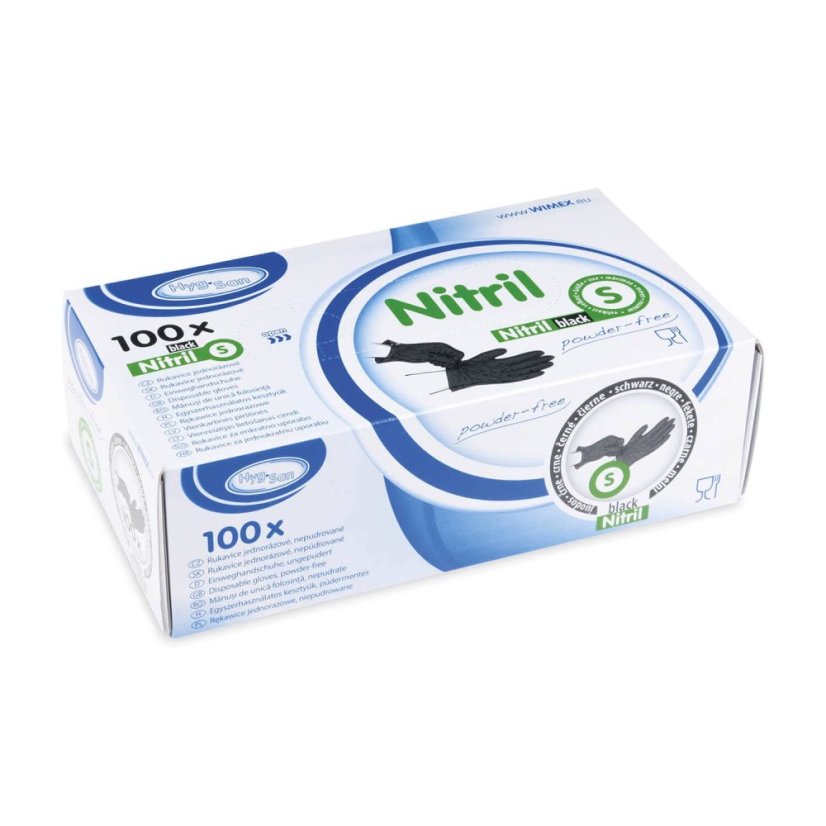 rukavice nitril nepudrovana cerna s baleni