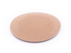 papirovy talir hnedy f23 z boku