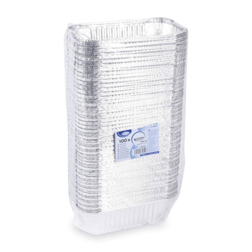 miska alu hranata 252x132x70 mm 1500ml 100 ks