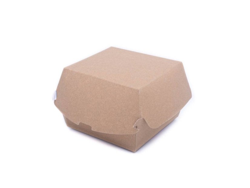 krabicka na burger box hnedo bila